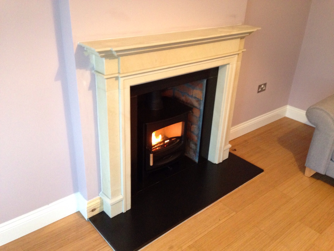 Embers Bristol stove installation and mantelpiece